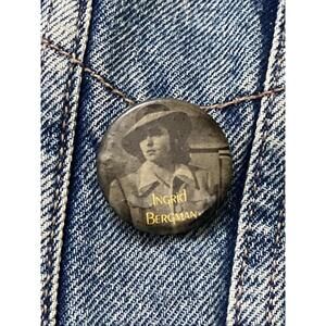 Ingrid Bergman Pinback Vintage Button Badge Casablanca Old Hollywood Movies #305